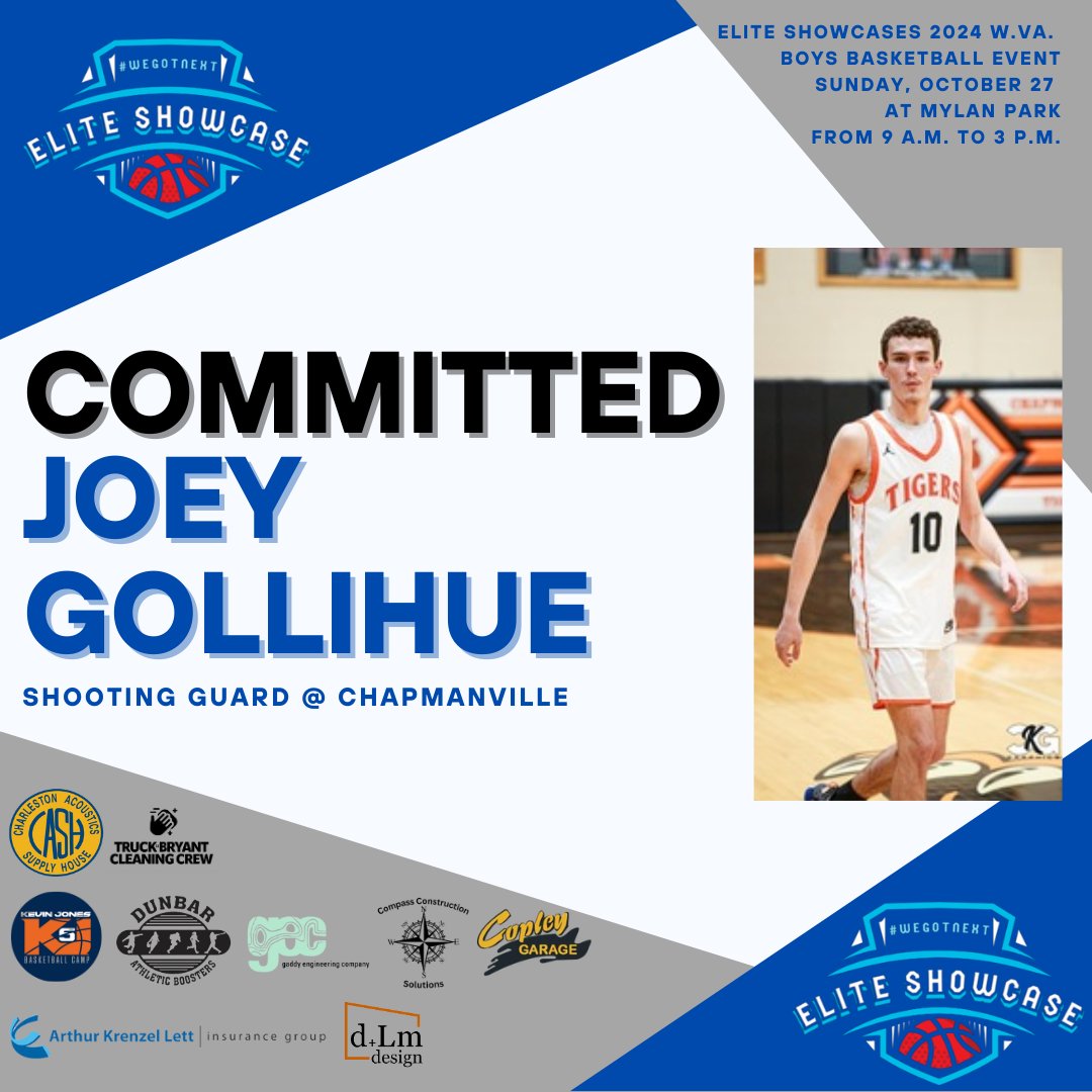 Elite Showcases (@elite_showcases) on Twitter photo Day 2 of commitments flowing through for this Sunday's showcase at Mylan Park in Morgantown from 9 a.m. to 3 p.m.! #wvprepbb
<a href="/MHSdogsbball/">Martinsburg Bulldogs Basketball</a> <a href="/Anthony_Owunna/">Anthony Owunna</a> <a href="/_Elijah5/">Eli Pendleton †</a> <a href="/CoachShockeyTVC/">Steve Shockey</a> <a href="/TeaysBball/">Teays Valley Christian Basketball</a> <a href="/JoeyGollihue/">Joey</a> <a href="/CRHS_Boys_Bball/">Chapmanville Regional Tigers Boys Basketball</a> Day 2 of commitments flowing through for this Sunday's showcase at Mylan Park in Morgantown from 9 a.m. to 3 p.m.! #wvprepbb
<a href="/MHSdogsbball/">Martinsburg Bulldogs Basketball</a> <a href="/Anthony_Owunna/">Anthony Owunna</a> <a href="/_Elijah5/">Eli Pendleton †</a> <a href="/CoachShockeyTVC/">Steve Shockey</a> <a href="/TeaysBball/">Teays Valley Christian Basketball</a> <a href="/JoeyGollihue/">Joey</a> <a href="/CRHS_Boys_Bball/">Chapmanville Regional Tigers Boys Basketball</a>