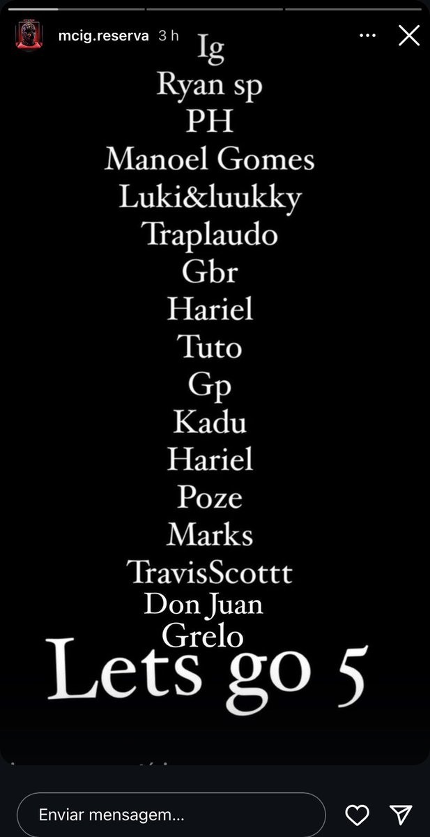 Rapemfoco__'s tweet photo. 🚨 MC IG lançou 18 nomes de Let’s Go 5, entre eles o de Travis Scott. https://t.co/Ok0wbDG7ZE