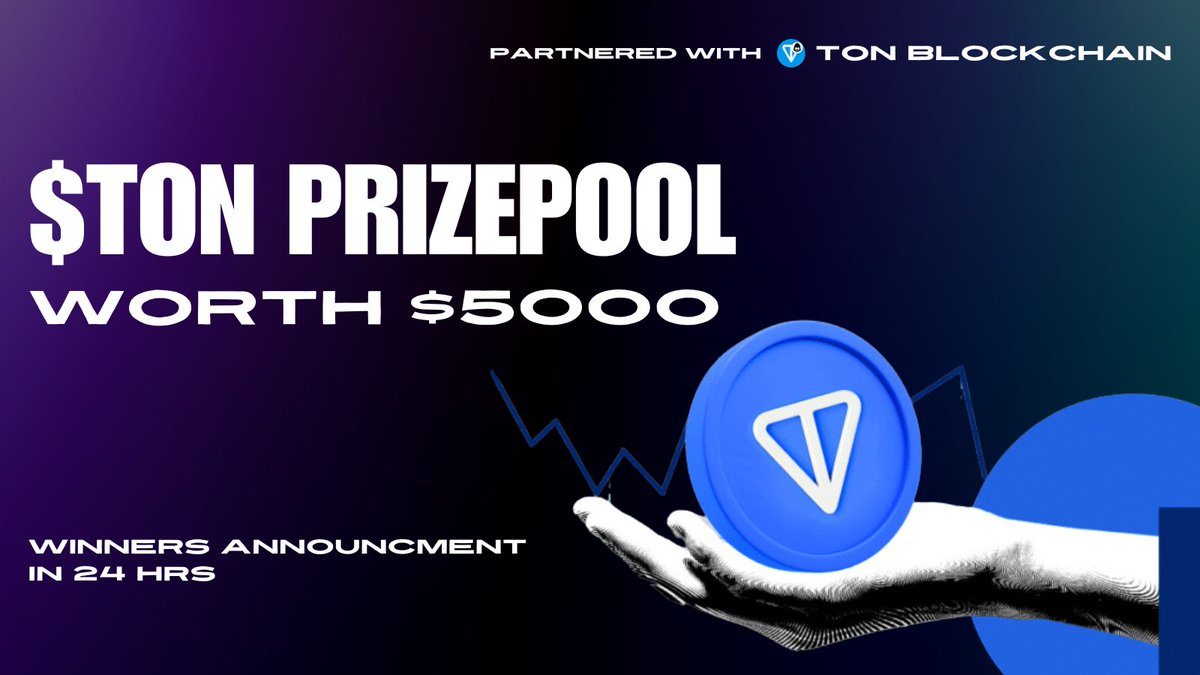 _TonUpdates's tweet image. 5,000 $USDT Worth TON Prize Pool with @ton_blockchain 🎉

To enter, complete : gleam.io/xLlRA/5000-usd…

$TON distribution will begin 24 hours after the event concludes.

Don’t miss your chance to grab this incredible reward!💰

#AirdropGiveaway #Airdrop #TON #Giveaway