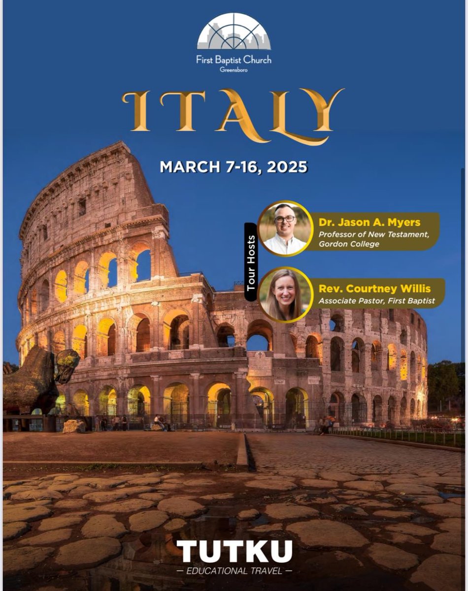 So excited to share about this wonderful opportunity! Please join us if you can, it will be an amazing trip and I’m very much looking forward to teaching on Romans in Rome! Lets go! 🙌