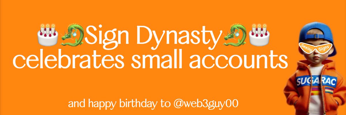 OrangeDynasty's tweet photo. we're celebrated when we win

but we need celebration the most when we're still grinding  

small accounts are safe here
you'll be met with open arms

drop your intro here👇
we will build together🧡

happy birthday to @web3guy00 
Sign og starting a new account
a stellar researcher and writer
let's show him some love!