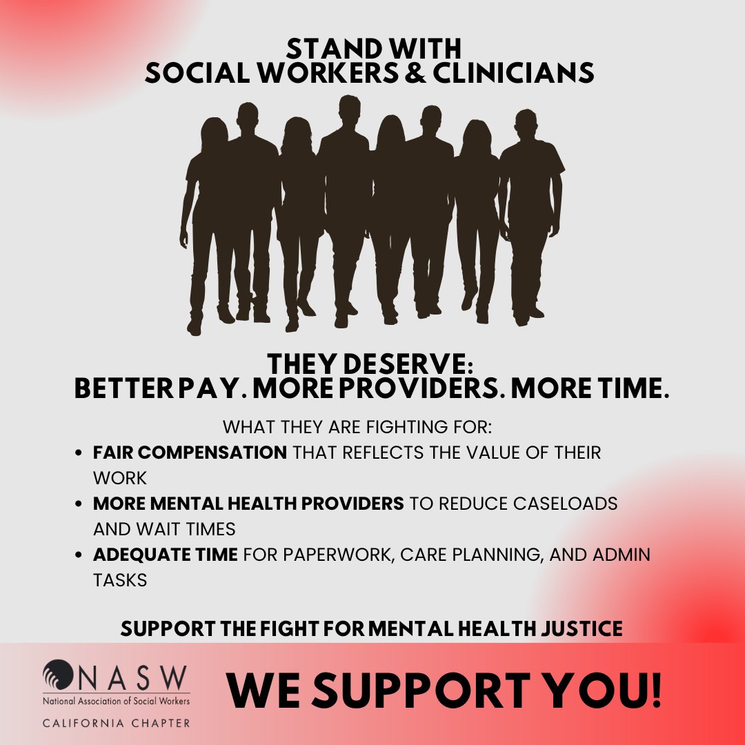 Kaiser mental health workers are striking for fair pay, more providers, and the time needed to offer quality care. Let’s stand with them—because mental health matters for everyone. 💙
Learn more about the strike: 
kaiserdontdeny.org

Donate: nuhw.org/kaiserhardship…