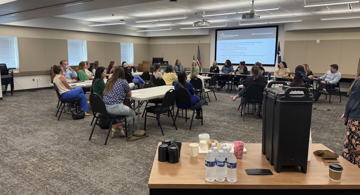 Good turnout for our first <a href="/CSISD/">College Station ISD</a> Coffee Chat featuring All Things Academics.