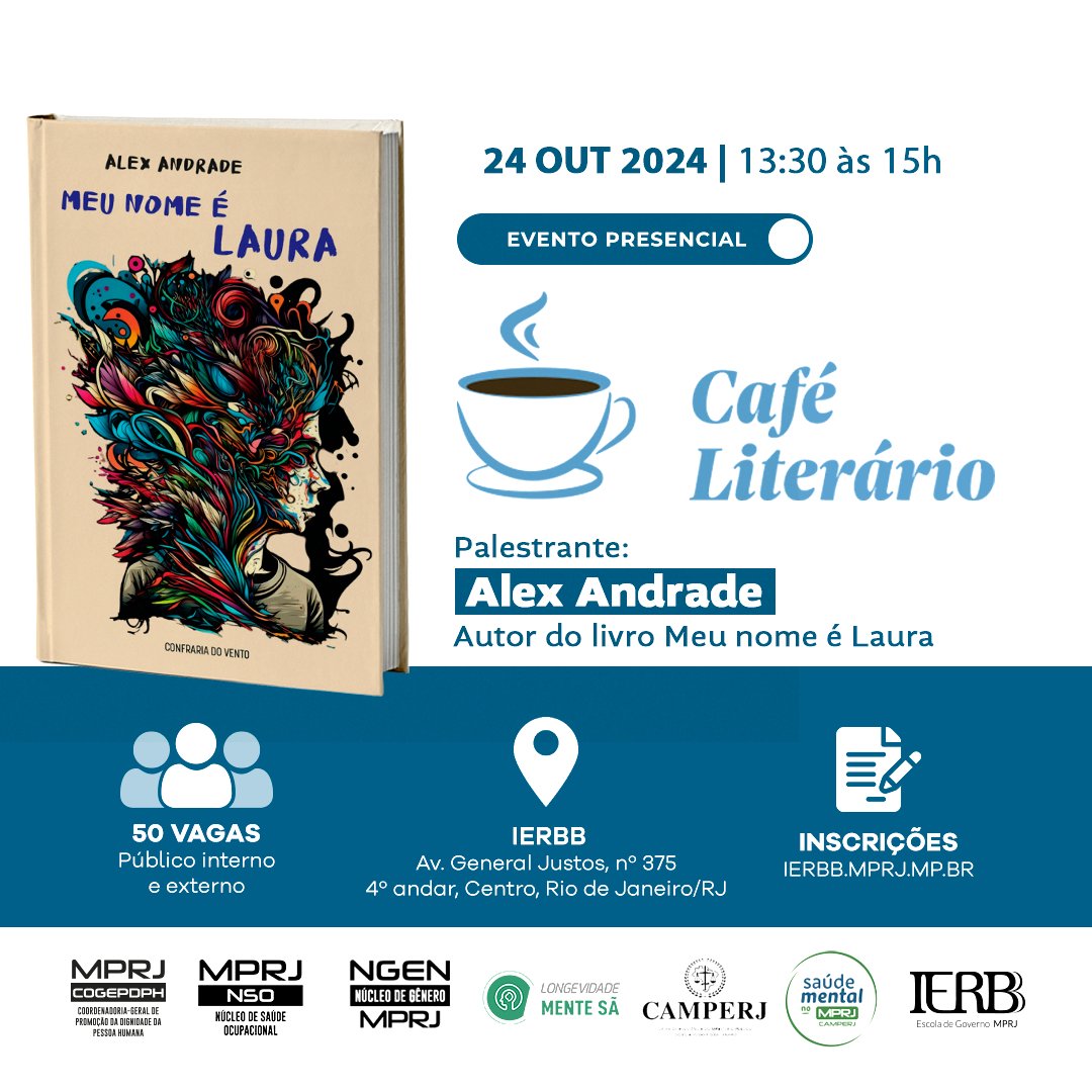 MP_RJ's tweet photo. ☕ Já estão abertas as inscrições para mais uma edição do Café Literário, que irá abordar sobre a identidade de gênero e terá o lançamento do livro "Meu nome é Laura".
🔗Inscreva-se agora: https://t.co/ZvjJAiZadS
#mprj #ierbb #identidadedegenero https://t.co/Zi3MRlsjst