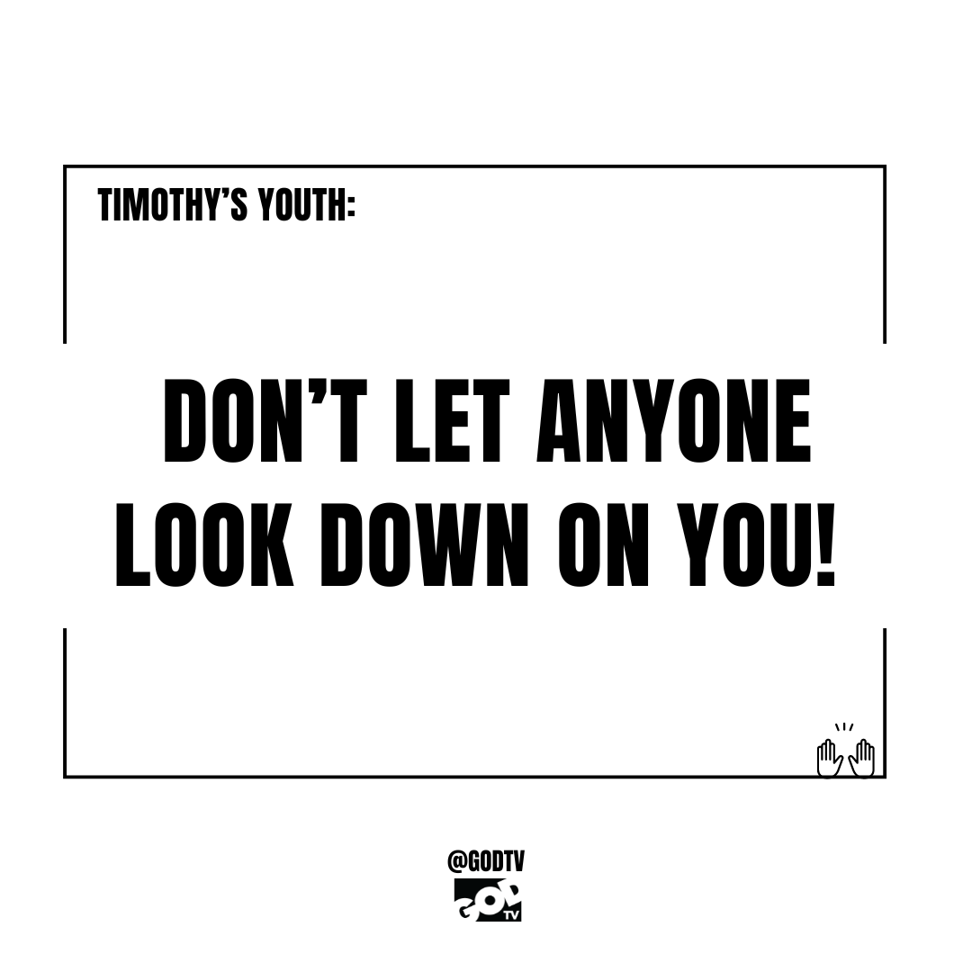 GODTV's tweet image. Timothy’s youth: Don’t let anyone look down on you because of your age! 🧒 Watch Timothy’s story at watch.god.tv #YouthInChrist #TimothyFaith #LeadWithFaith