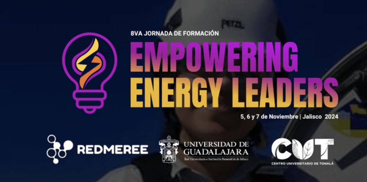 eneryou's tweet photo. Participa en la 8va Jornada de Formación "Empowering Energy Leaders", desarrollado por RED MEREE que se llevará a cabo el 5, 6 y 7 de noviembre en el Centro Universitario de Tonalá en Jalisco, México. 👏

Conoce más aquí:👇
https://t.co/7ofK3rKLDK https://t.co/WWG2dAJUxr