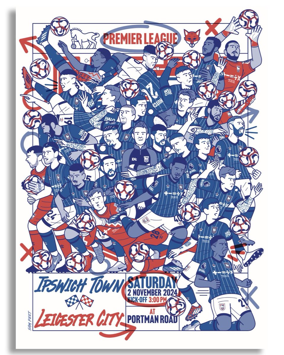 Call Me Ted (@callmeteditfc) on Twitter photo Here it is; our poster for <a href="/IpswichTown/">Ipswich Town</a> v <a href="/LCFC/">Leicester City</a> in the <a href="/premierleague/">Premier League</a>, designed by Sam Peet.
Sam has illustrated the full Ipswich squad, plus Kieran McKenna. It’s on sale now from callmeted.co.uk
We think he’s created something special- what do you think?
#itfc #twtd Here it is; our poster for <a href="/IpswichTown/">Ipswich Town</a> v <a href="/LCFC/">Leicester City</a> in the <a href="/premierleague/">Premier League</a>, designed by Sam Peet.
Sam has illustrated the full Ipswich squad, plus Kieran McKenna. It’s on sale now from callmeted.co.uk
We think he’s created something special- what do you think?
#itfc #twtd