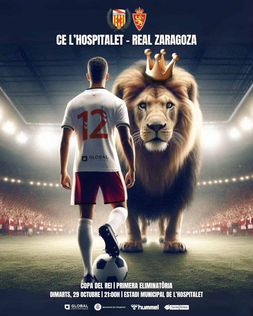 🏆Ja tenim el cartell del partit de #CopadelRey del proper dimarts, 29 d'octubre, davant el <a href="/RealZaragoza/">Real Zaragoza</a>.

🎟Venda entrades online (20€): app.cluber.es/clubes/6515500…

♦️Soci + acompanyat: Gratuït (Carnet 24/25)
♦️Abonats: 5€ (Oficines)
⚽️Dia de partit (Taquilla): 25€

#LaCopaMola