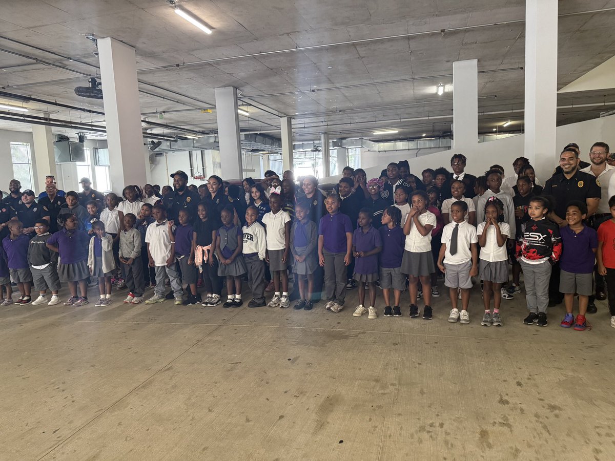 Officers had a Meet and Greet with the students at the new school in Model City - Tuscany Cove Charter.