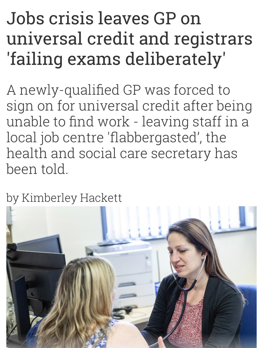 Dr Haseena Wazir (@drhwazir) on Twitter photo It is a national scandal that we have a GP job crisis in this country, with 1000’s of GP’s unable to find work.
Some GP’s have resorted to signing on for universal credit or working in Tesco, because there are simply no jobs for them.
The public deserve better <a href="/wesstreeting/">Wes Streeting</a> It is a national scandal that we have a GP job crisis in this country, with 1000’s of GP’s unable to find work.
Some GP’s have resorted to signing on for universal credit or working in Tesco, because there are simply no jobs for them.
The public deserve better <a href="/wesstreeting/">Wes Streeting</a>
