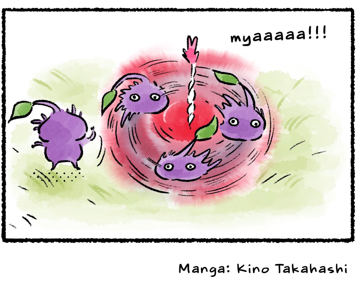 PikminInformer's tweet photo. Here's your daily dose of Pikmin with Kino Tamashi's manga styled comic "Seats Three" 🌼🌺🌸🖌️ https://t.co/SUrMGmUWnC