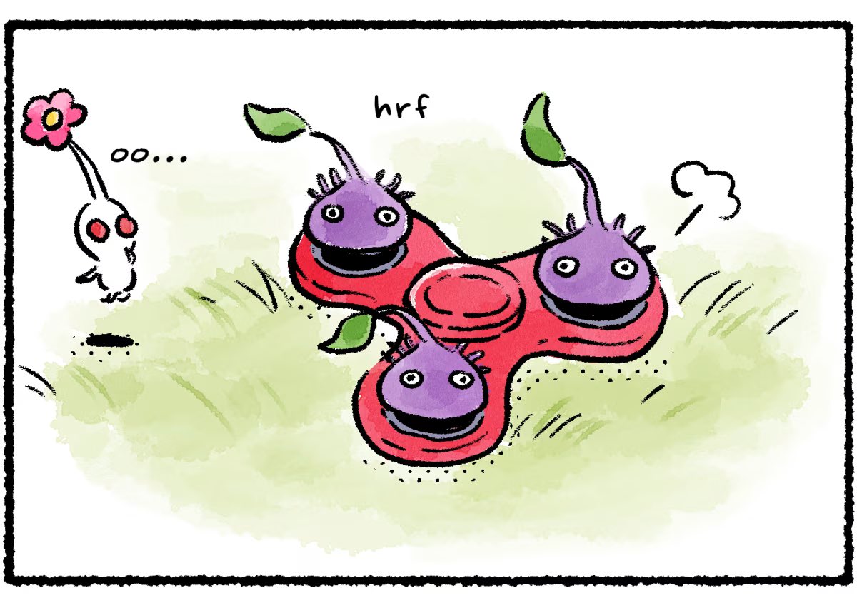 PikminInformer's tweet photo. Here's your daily dose of Pikmin with Kino Tamashi's manga styled comic "Seats Three" 🌼🌺🌸🖌️ https://t.co/SUrMGmUWnC
