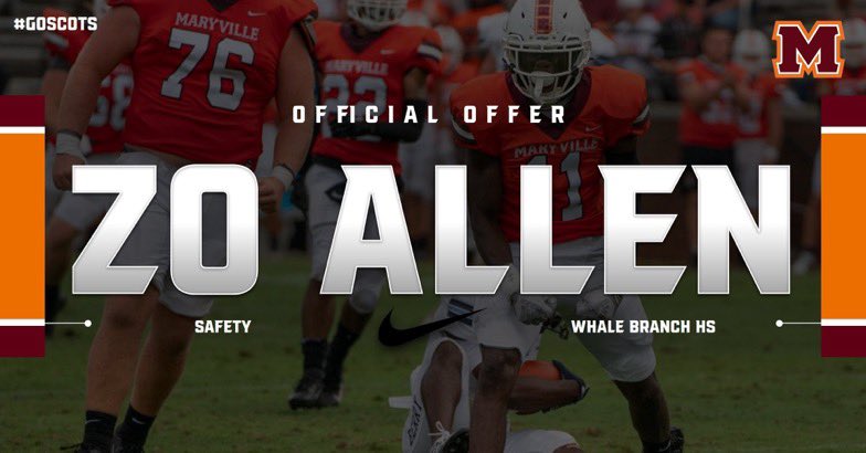 Alonzo (Zo) Allen (@alonzotallen24) on Twitter photo After a Great Conversation with <a href="/_CoachDMartin/">David Martin</a> Im Blessed to have received my 2nd Offer from Maryville College โผ๏ธ
<a href="/LowcoSports/">LowcoSports.com</a> <a href="/wbechsathletics/">Whale Branch ECHS</a> <a href="/extramiletigers/">Christopher Dantzler</a> <a href="/HighSchoolBlitz/">High School Blitz</a> After a Great Conversation with <a href="/_CoachDMartin/">David Martin</a> Im Blessed to have received my 2nd Offer from Maryville College โผ๏ธ
<a href="/LowcoSports/">LowcoSports.com</a> <a href="/wbechsathletics/">Whale Branch ECHS</a> <a href="/extramiletigers/">Christopher Dantzler</a> <a href="/HighSchoolBlitz/">High School Blitz</a>