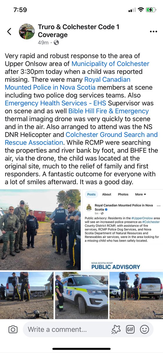 Our drone response this afternoon after a report of a missing child.  Fortunately a successful ending.