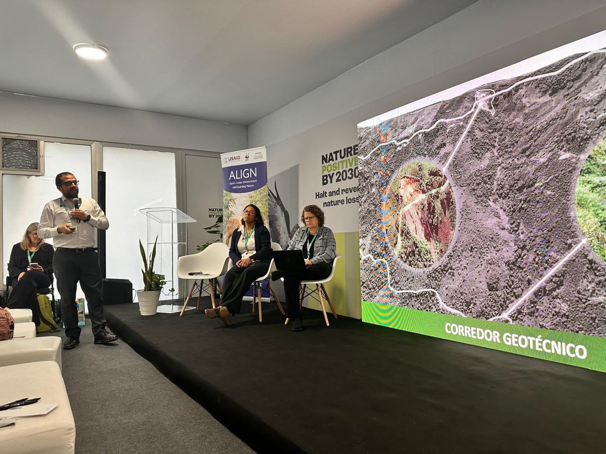 MinTransporteCo's tweet image. #COP16Colombia @dfleonmo del @MinTransporteCo participó en el panel "Innovaciones en la integración de la biodiversidad para una infraestructura positiva con la naturaleza" en el espacio de @USAID_Colombia y @WWFColombia.