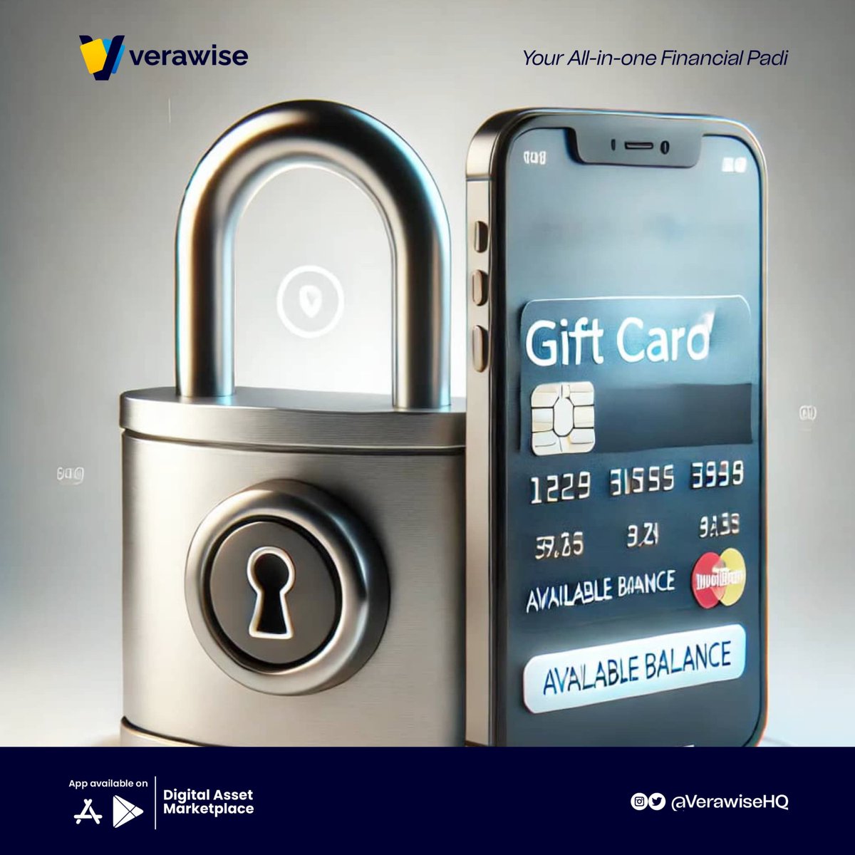 VerawiseHQ's tweet photo. 🔒 Safety Tip: Always make sure to double-check the balance of your gift card before trading.
At Verawise, we prioritize your safety, and with our secure platform, trading is always a smooth experience.
#staysecure #giftcardtrading #verawisetips https://t.co/6SXZhE9pHM