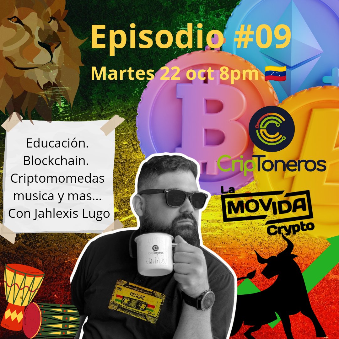 durmansierra's tweet photo. 🚀 ¡Este martes 22 no te pierdas nuestro Space en @lamovidacrypto! 🎙️ Nos acompaña el CEO de
@Criptoneros para hablar sobre las últimas tendencias y el futuro de #Web3 y #Crypto.
📅 Martes 8pm 🇻🇪.
¡Únete y trae tus preguntas!
#bitcoin #Blockchain #Criptoneros https://t.co/44vrlFM6x7