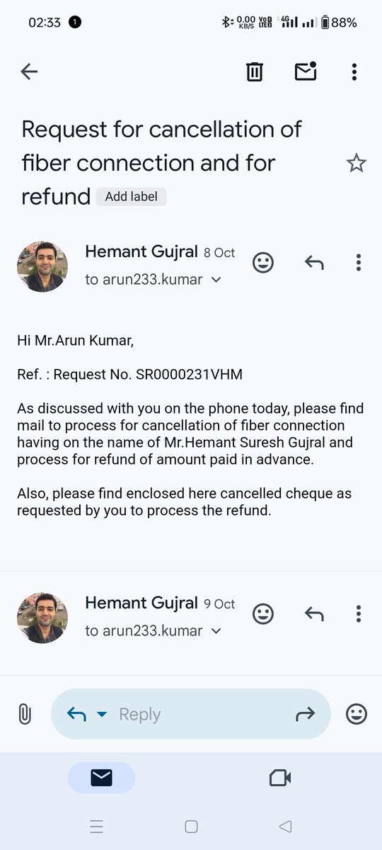 hemantgujral's tweet photo. @JioCare How many more years will you take to solve my issue related to service number SR0000231VHM. #jiofraud #airfibersucks #Jiodown @reliancejio @JaagoRe @jaagograhakjago @TRAI https://t.co/CXzvtgqv7S