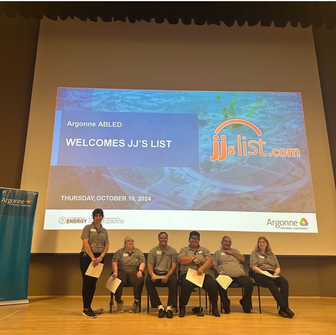 JJsList's tweet photo. We recently had an amazing Disability Awareness Training at Argonne National Laboratory. There was 150.+ both in person and virtual in attendance. They were extremely welcoming. Thank you Argonne for having us! https://t.co/DCpG9a0QSm