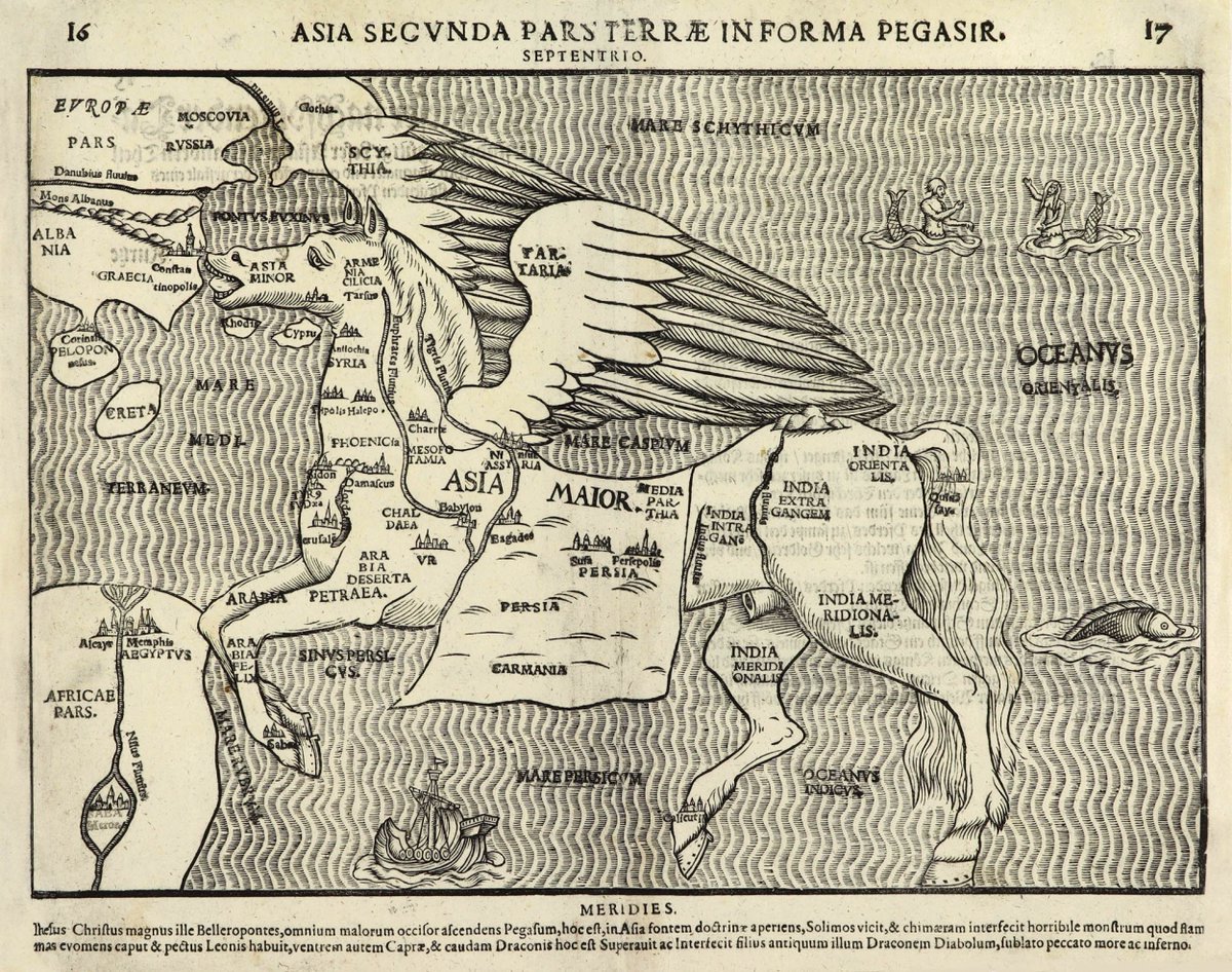Heinrich Bünting's map of Asia.