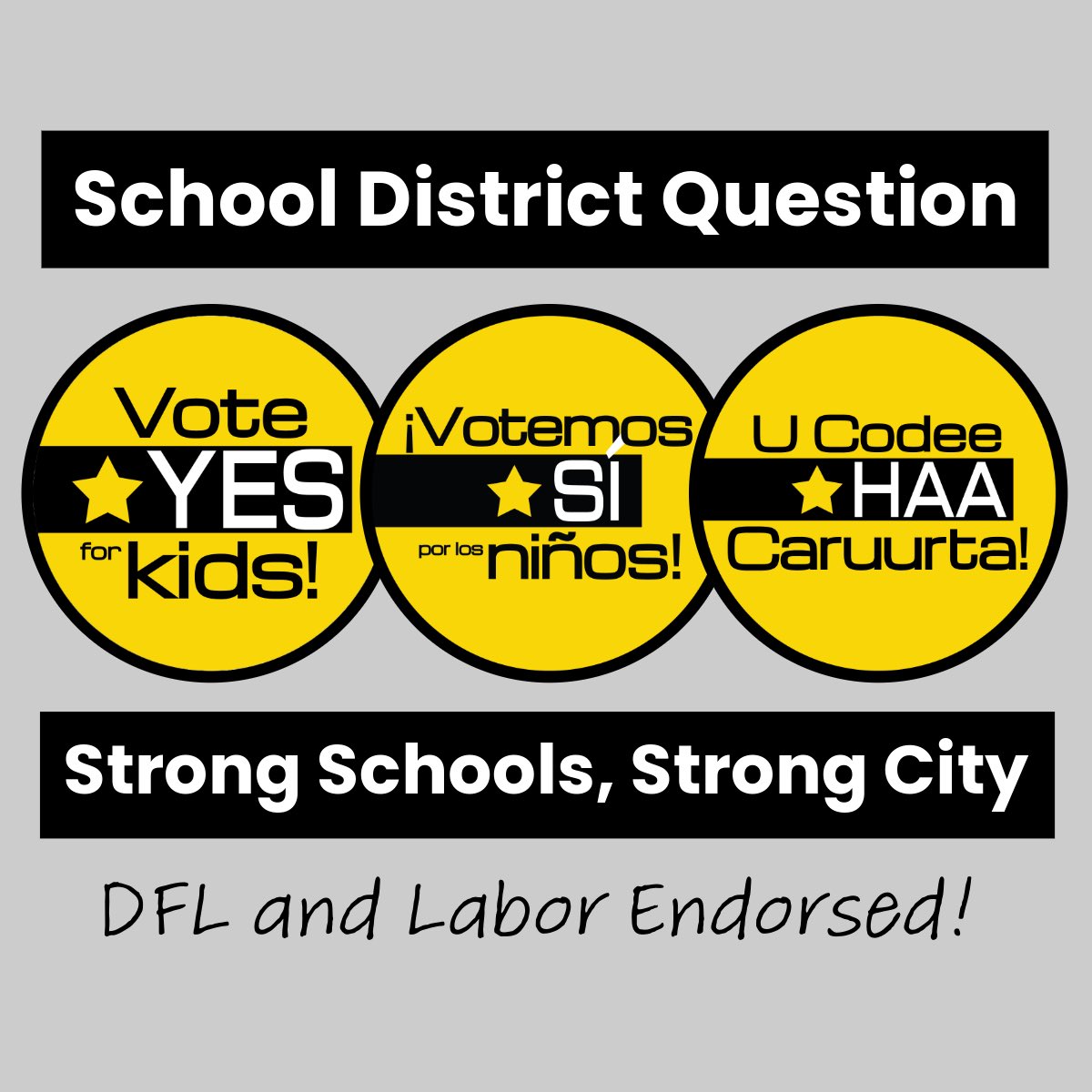 Yes4MPLSKids's tweet image. Vote YES on the Mpls. School District Question on or before Nov. 5 to make an investment in our schools, in our city, and in our kids.
Learn more: yesformplskids.org.