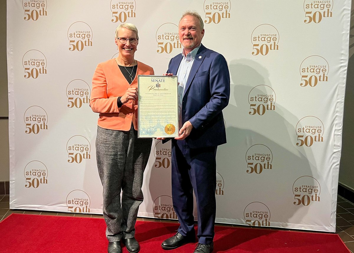 Congratulations to Syracuse Stage on 50 incredible years in Syracuse! You've enriched our community with entertaining and engaging theater. It was an honor to deliver a NYS Senate Proclamation in recognition of this milestone. Here's to many more years of success!