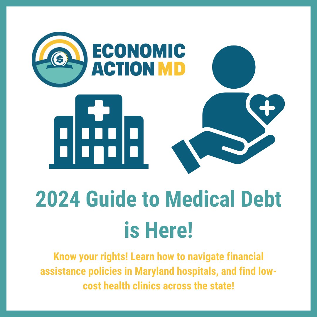 EconActionMD's tweet photo. Our 2024 Guide to Medical Debt is here! Check it out here: https://t.co/gnLH8C21pI 
Stay tuned for upcoming trainings 👀!  We want to spread this information far and wide, so If you are in the DMV and have suggestions of groups we should connect with, email zoe@econaction.org https://t.co/C1DmbvfuRx