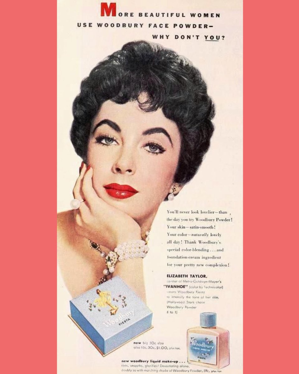 ElizabethTaylor's tweet image. Elizabeth’s irresistible charm made her the perfect candidate to be the face of brands like Max Factor, Lux, and Lustre-Crème and more in the 50s/60s.

Get a glimpse at the ads she used to feature in!

#ElizabethTaylor #MaxFactor #Lux #LustreCreme #VintageAds