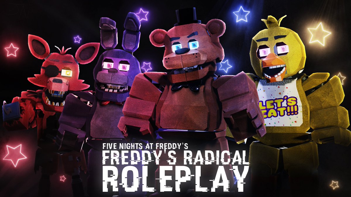 StarSoftworks's tweet photo. We’ve officially rebranded #LeftysRoleplay to a brand new title, with matching graphics! 

Say hello to FNAF | Freddy’s Radical Roleplay!

In other news, thank you for 500k group members, there’s a special event shit in #ProjectSpeedforce to celebrate!

#RobloxDev #FNAF https://t.co/SnXiEK6SBz