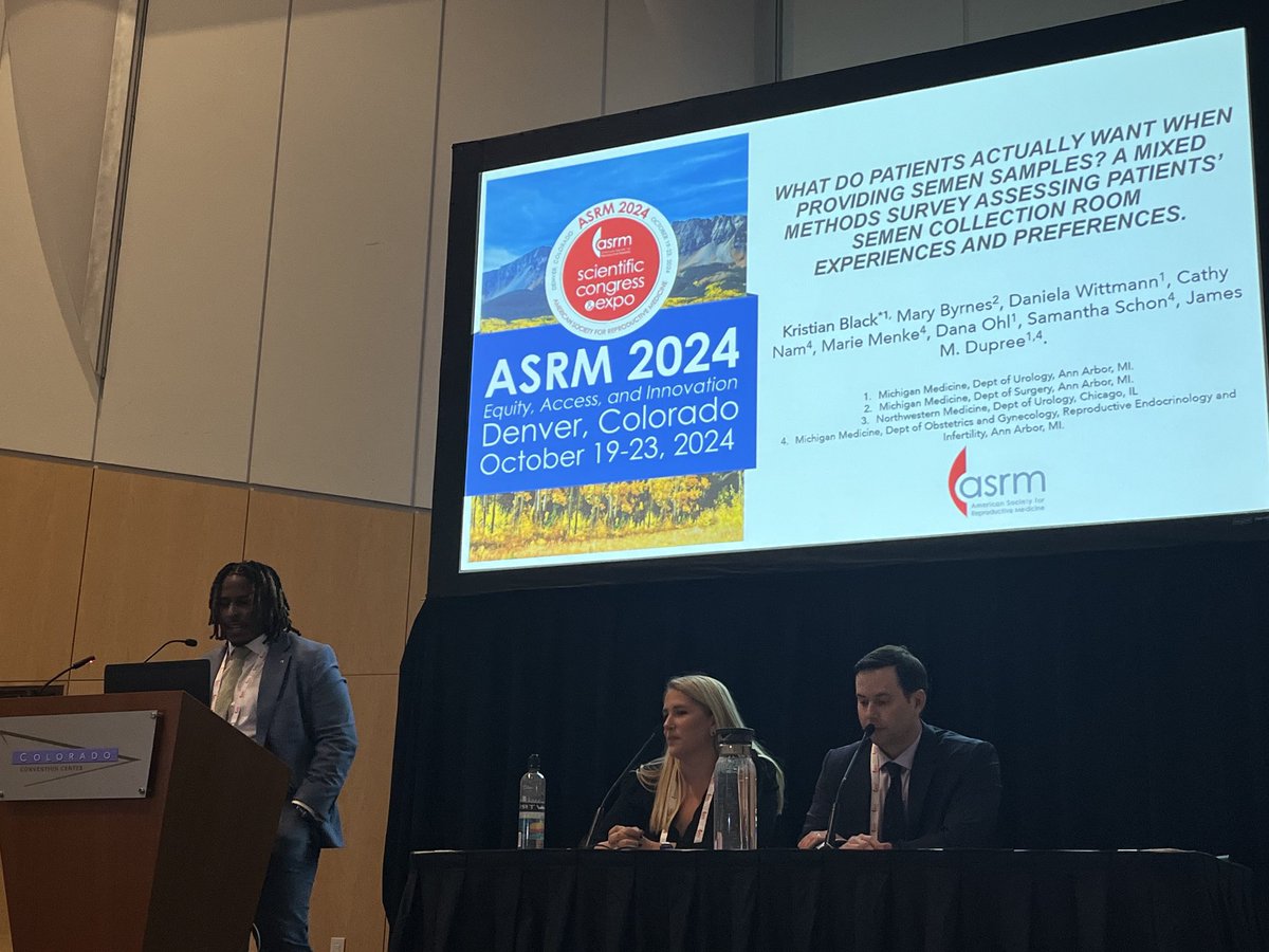 ⁦incoming @cleclinicuro fellow <a href="/ThatBlackMD/">Kristian Black MD, MS</a>⁩ gives a masterclass on a topic we have largely ignored in our field: what do men want when they give a specimen? Epic quotes and  outstanding perspective on truly putting the patient first. ⁦⁦⁦<a href="/ReproMed_SMRU/">SMRU</a>⁩ ⁦