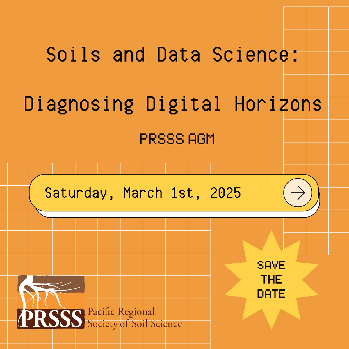 thePRSSS's tweet photo. Save the date! PRSSS will hold our AGM on March 1st, 2025. The theme of the AGM, as well as our upcoming workshops, is Soils and Data Science! 📈🧑‍🔬 https://t.co/YS2l51aDIf