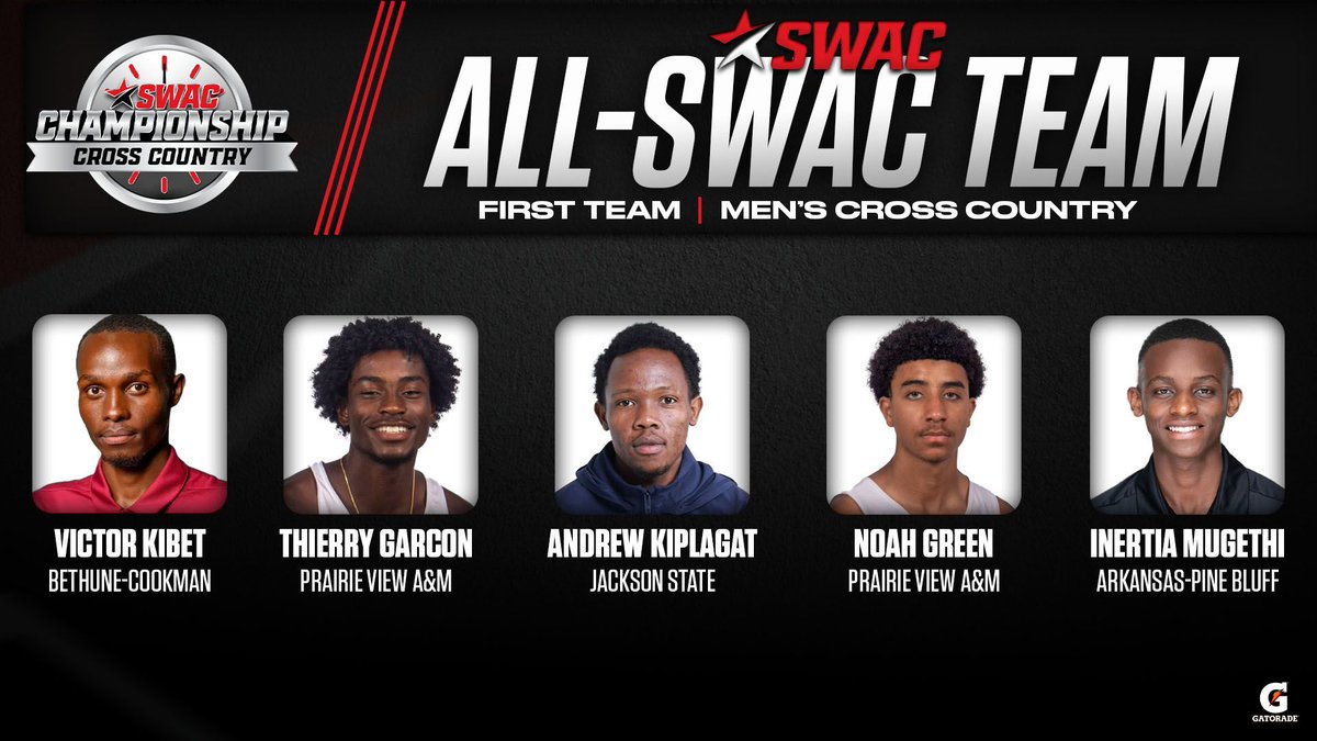 theswac's tweet photo. SWAC Menβs Cross Country All-SWAC First Team πββ‘οΈ
@gatorade
#SWACMXC | #BuildingChampionsForLife https://t.co/7dZphiz5Bs