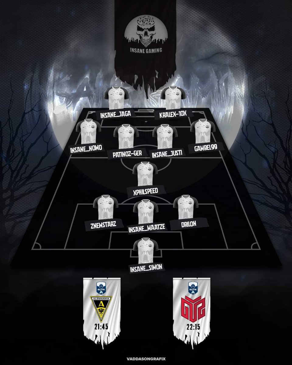 🔥MATCHDAY🔥

🏆 | <a href="/OfficialVPG/">Virtual Pro Gaming</a> Elite A
🆚 | <a href="/ATSV1900eSports/">Alemannia Aachen eSports</a>
⏰ | 21.45 Uhr
-----------------------------------------
🏆 | <a href="/OfficialVPG/">Virtual Pro Gaming</a> Elite A
🆚 | <a href="/GTZEsports/">GTZ Esports</a>
⏰ | 22.15 Uhr

Live:
twitch.tv/nowoxiv
———————————————

#beinsane