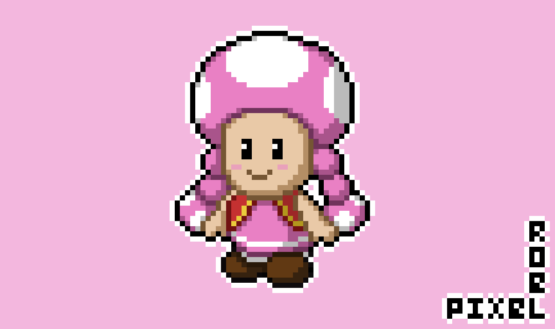pixelroel's tweet photo. Toadette (Paper Mario style) for @Pixel_Dailies #pixel_dailies #mushroom #pixelart https://t.co/SRI2fzMqTu