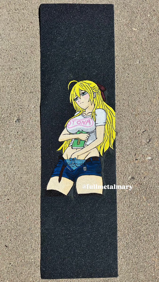 FullMetalMary's tweet photo. Are you bold enough for to skate this grip? For the skaters who like a little spice 🔥 $100 dm for serious inquiries or for more custom grip art ✨🛹
#skateboarding #gripart #hentai https://t.co/HTdtNFYwV4