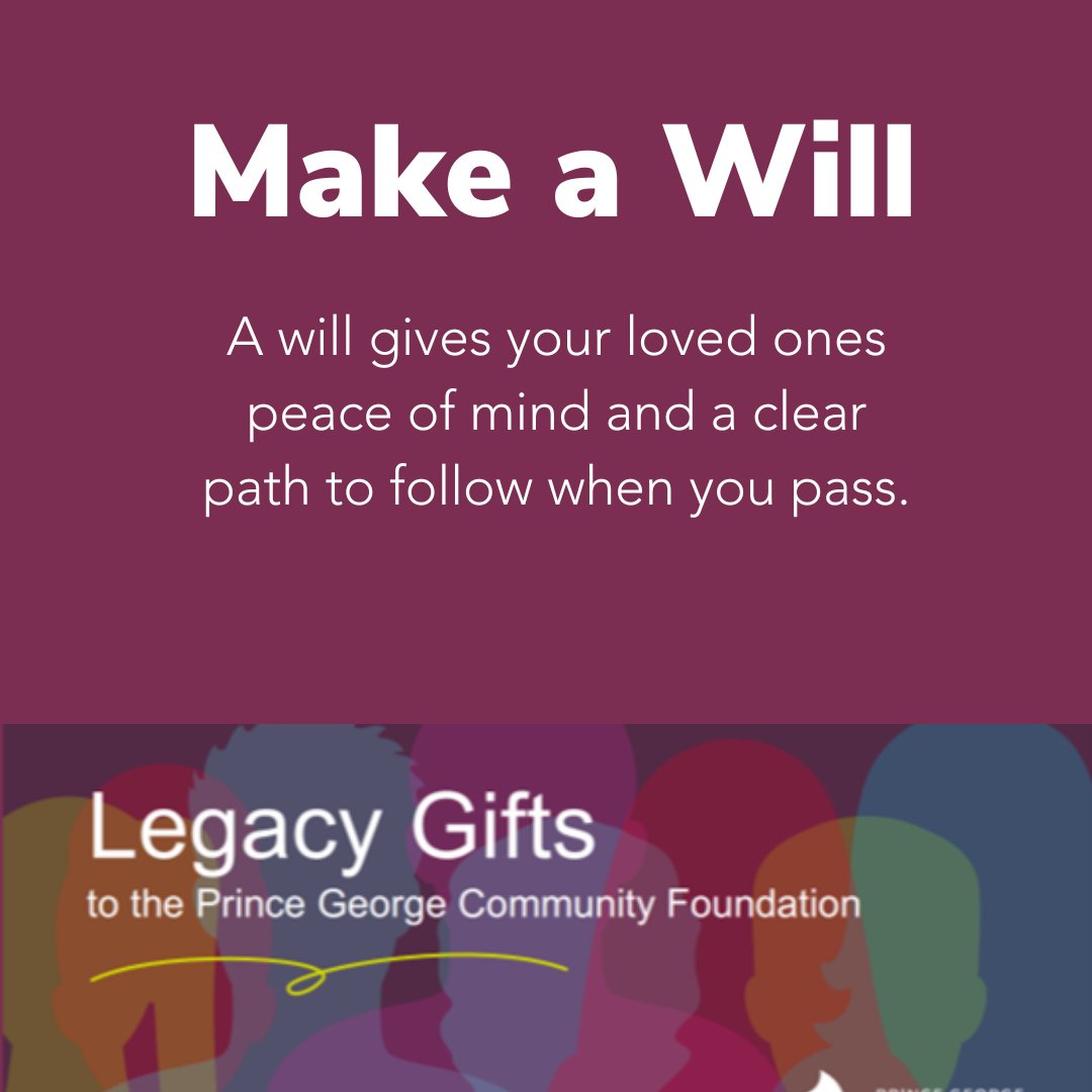 Writing a will is one of the most important things you can do to ensure that your loved ones and the causes you care about are provided for in the future.  Our website has excellent resources to help build the legacy you want to leave behind: pgcf.ca/donate/legacy-…
