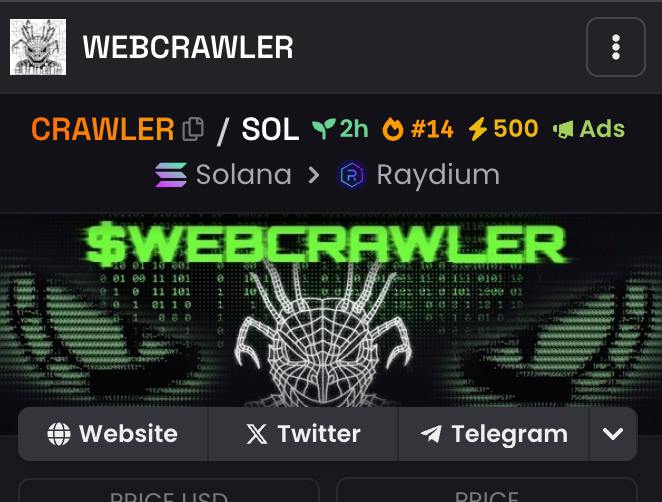webcrawler_sol's tweet image. #CRAWLER is slowly going to enter top 10 hot trendings on the dexscreener. GOLDEN TICKER and ADS are boosting us to reach that level. It is going to be perfect timing for us to start new wave of push