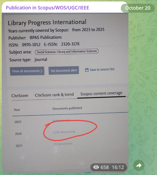 A papermill boasting about how they've flooded a <a href="/Scopus/">Scopus</a> journal. 28 papers last year, 1,110 so far this year and they're already into 2025.