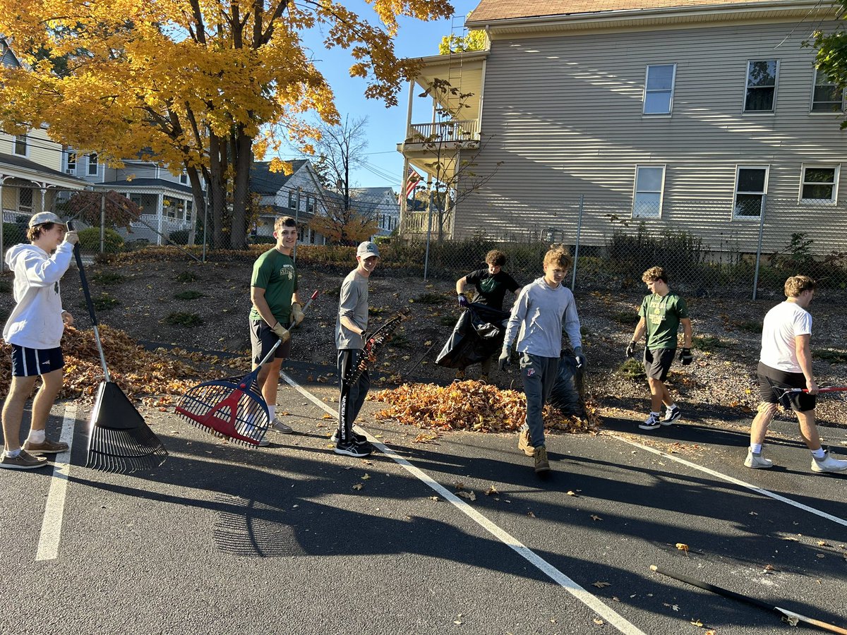 Stop 2 of community service day.  Serving St John the Evangelist  School.
