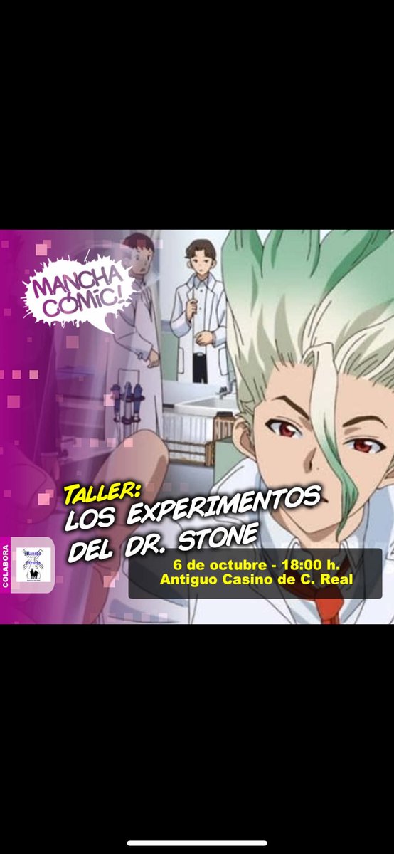 Aquí os dejo unas fotos de ManchaCómic 2024 (XI Salón del Cómic e Ilustración de Castilla-La Mancha) donde realicé un taller de experimentos titulado “Los experimentos del Dr. Stone”. Muchas gracias por invitarme. <a href="/Manchacomic/">Manchacómic y 84 Ideas</a> <a href="/CasaCienciaCR/">Casa de la Ciencia de Ciudad Real</a> <a href="/Serendipia_CR/">Serendipia Librería & Editorial</a> #manchacomic