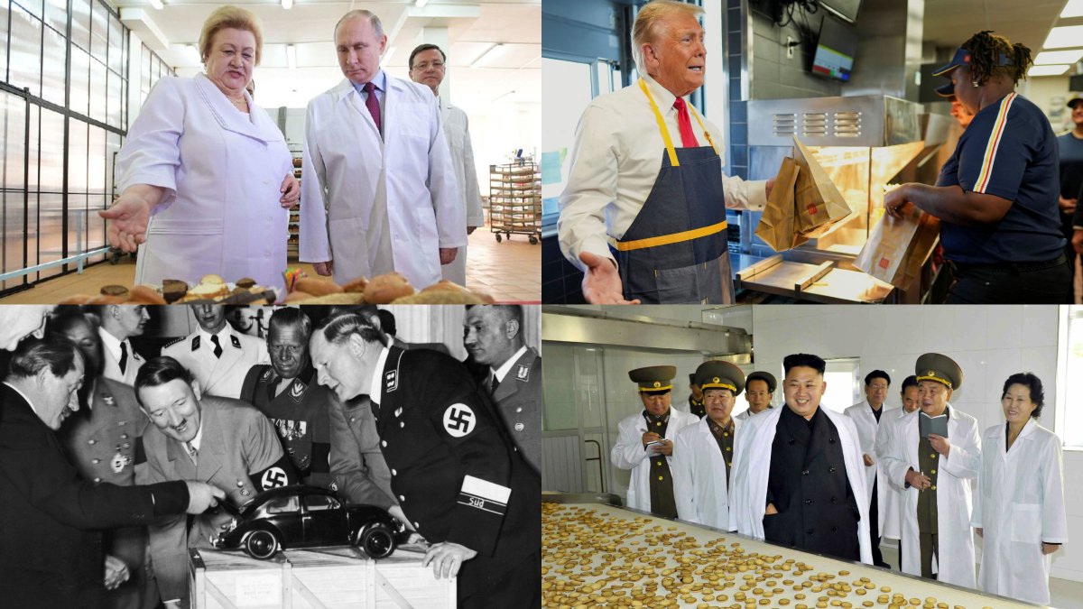 kalmantibs's tweet photo. Um, yeah. *Dear Leaders* around the globe - throughout history - always find the time to reach out to commoners to get a lay of the land; to discuss real-life, real-world issues, get warm & fuzzy with constituents. /cough 🙄
🍔🍟🤡
#McDonalds #Autocracy #WantFriesWithThat https://t.co/jcAdaNSHw0