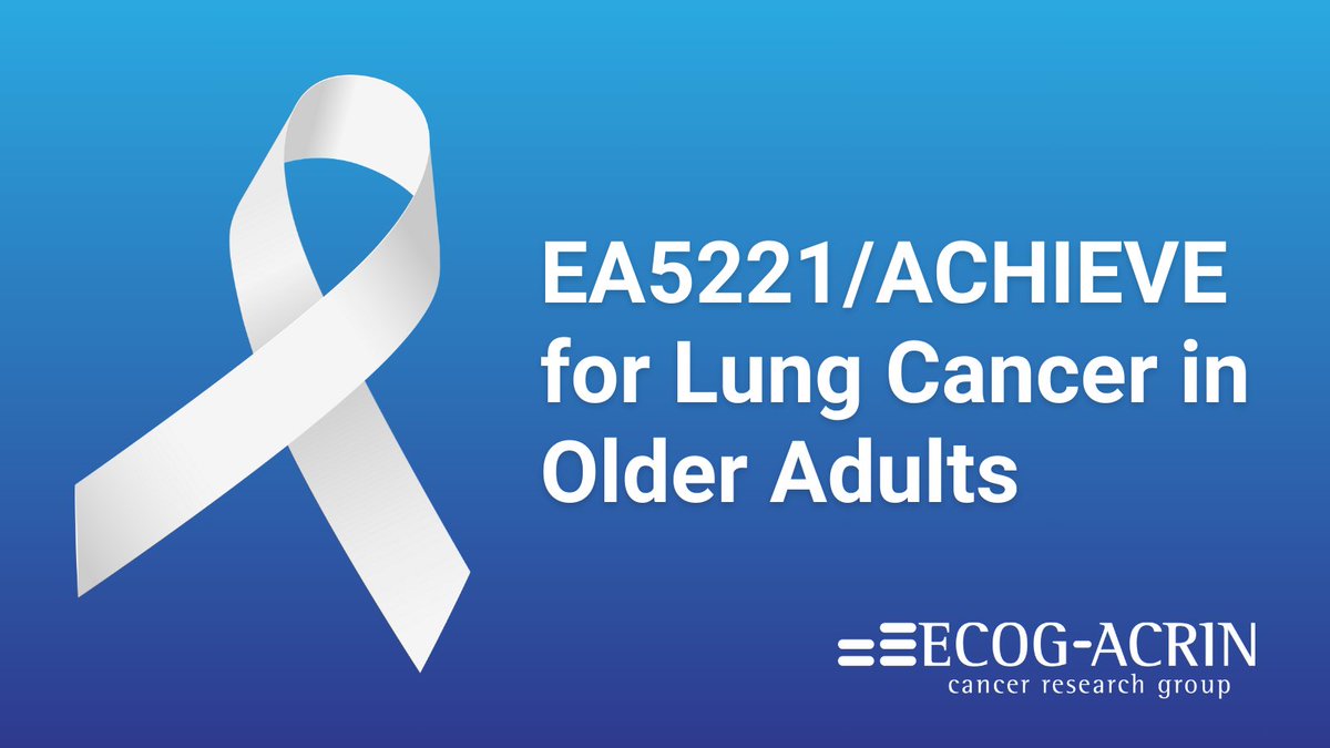 Do you have advanced non-small cell #LungCancer and are aged 70 or older? If so, you may be able to participate in this study of a new treatment approach. Learn more: bit.ly/ea5221-achieve cc: @DrSteveMartin <a href="/efratdotan/">Efrat Dotan MD</a> <a href="/CPresGeriOncMD/">Carolyn Presley, MD MHS</a>
