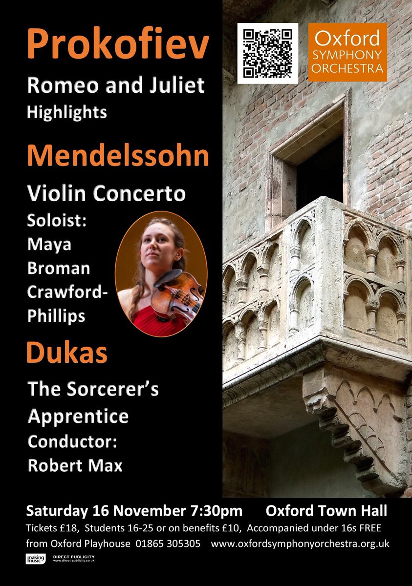 Oxford Symphony (@oxfordsymphony) on Twitter photo It’s less than four weeks until our first concert of the season at <a href="/OxfordTownHall/">Oxford Town Hall</a>. Our soloist Maya Broman Crawford-Philipps features in the beautiful Violin Concerto by Mendelssohn, with works by Dukas and Prokofiev. Don’t miss it! Tickets ticketsoxford.com/events/love-an… #oxfordmusic It’s less than four weeks until our first concert of the season at <a href="/OxfordTownHall/">Oxford Town Hall</a>. Our soloist Maya Broman Crawford-Philipps features in the beautiful Violin Concerto by Mendelssohn, with works by Dukas and Prokofiev. Don’t miss it! Tickets ticketsoxford.com/events/love-an… #oxfordmusic