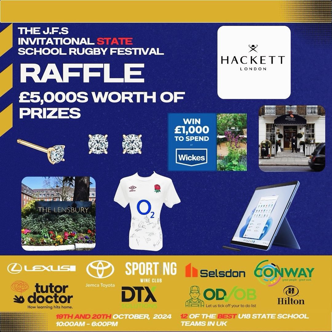 Still time to buy your raffle tickets- win one of many fabulous prizes- tailored suit…£1,000 Wickes voucher…Microsoft Windows Surface Pro… Signed England Shirt!! And More!! Every £££ goes back into running the festival next year!
raffall.com/367173/enter-r…