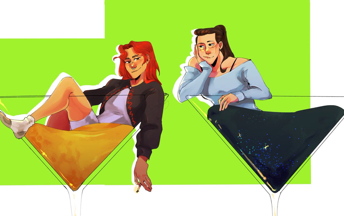 mclov3ly's tweet photo. some more fanart. i’m a huge fan of the naughty pack jackbox martini glasses :) https://t.co/BxCjacviw8