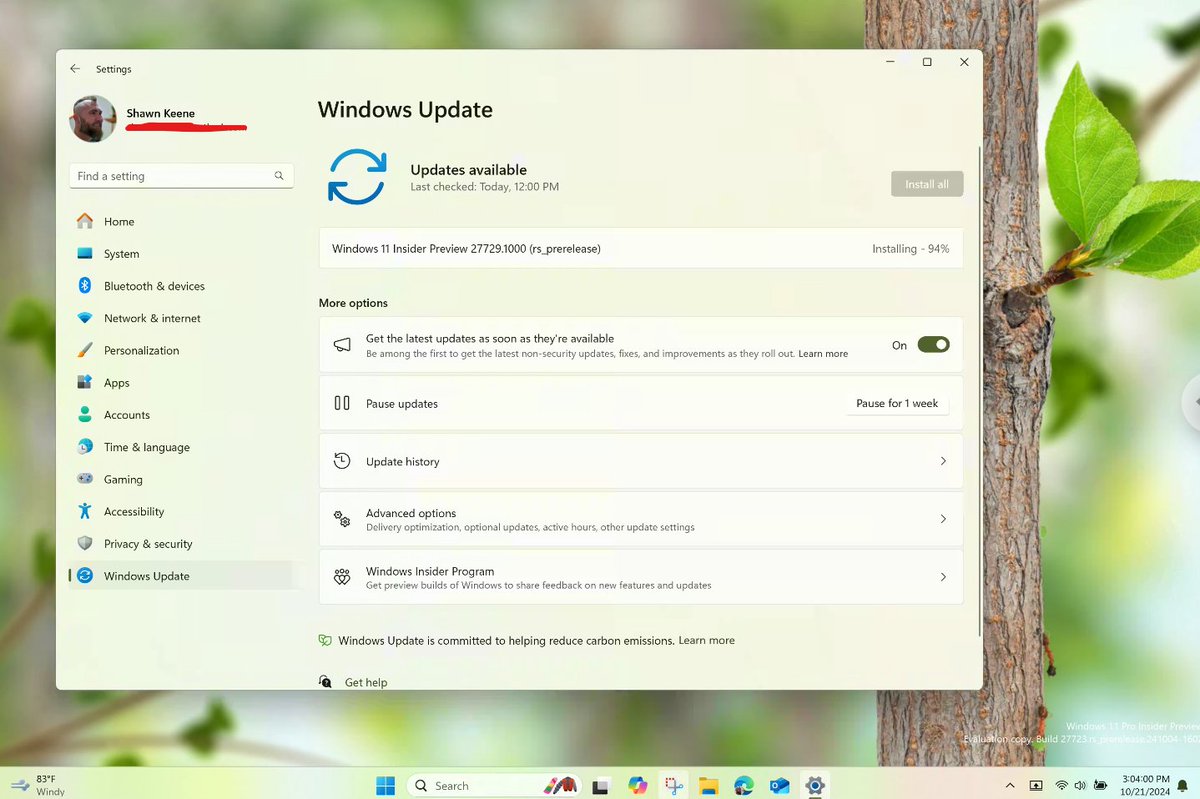 I have not seen a Windows Update take this long in a long time, 27729.1000 has been installing for about 7 hours. Making progress, slowly.