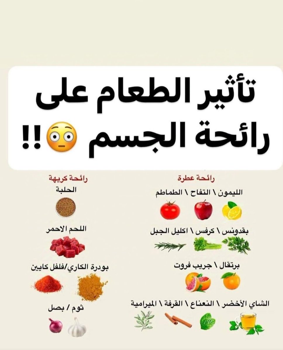 تأثير الطعام على رائحة الجسم