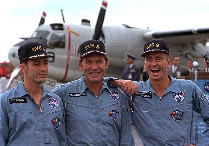October 22, 1968. The crew of #Apollo7 on the flight deck of USS Essex (CVS-9). 

contactlight.de
forallmankind.de
