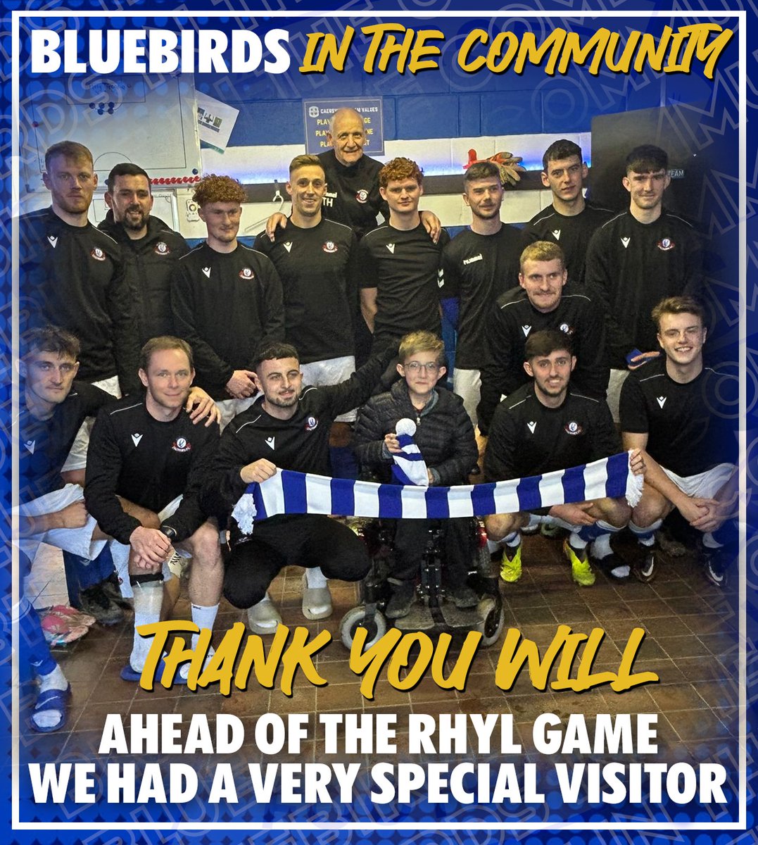 caerswsfc's tweet image. Prior to last Saturday&apos;s game against @rhylfc young Will Rees joined the players in the dressingroom where POTM @samphillips11_ and the squad presented him with a Caersws FC Scalf and Hat as a thankyou for his loyal support . Will also joined the squad for post match celebrations