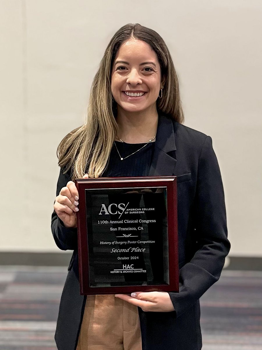 Alexandria (Alex) Soto (@alexandriasoto_) on Twitter photo History 🤝 Surgery
⭐️Honored to be awarded second place in the #ACSCC2024 History of Surgery Poster Competition! My poster examined the exciting history of wartime hospital trains🚂🏥🪖
⭐️Thank you to the <a href="/AmCollSurgeons/">American College of Surgeons</a> Archives & History committee and my mentor, Dr. Barr! History 🤝 Surgery
⭐️Honored to be awarded second place in the #ACSCC2024 History of Surgery Poster Competition! My poster examined the exciting history of wartime hospital trains🚂🏥🪖
⭐️Thank you to the <a href="/AmCollSurgeons/">American College of Surgeons</a> Archives & History committee and my mentor, Dr. Barr!